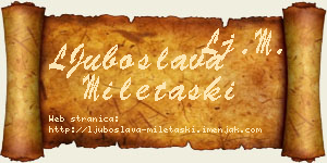 LJuboslava Miletaški vizit kartica